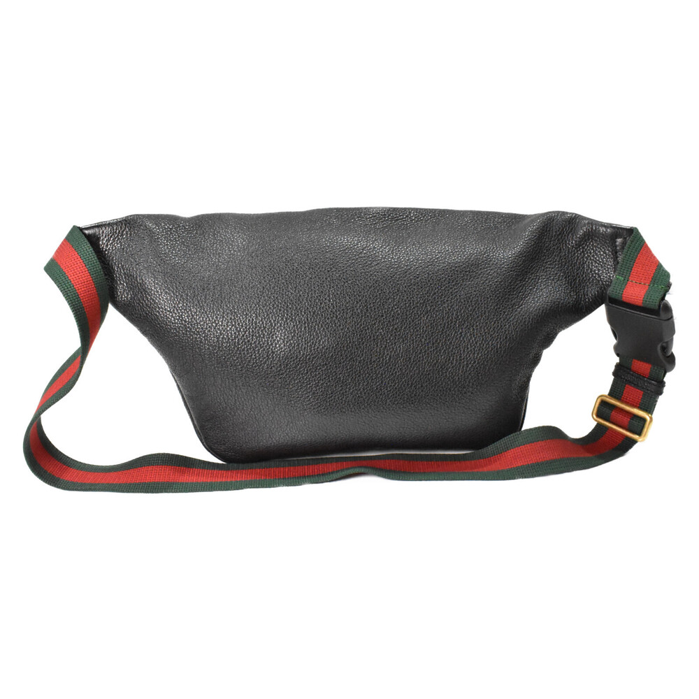 Gucci Body Leather Bag Line Classic Sherry Black Logo